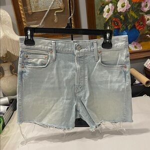 MOTHER Superior The Proper Short Denim Shorts Get a Shot Wash Size 25 high waist